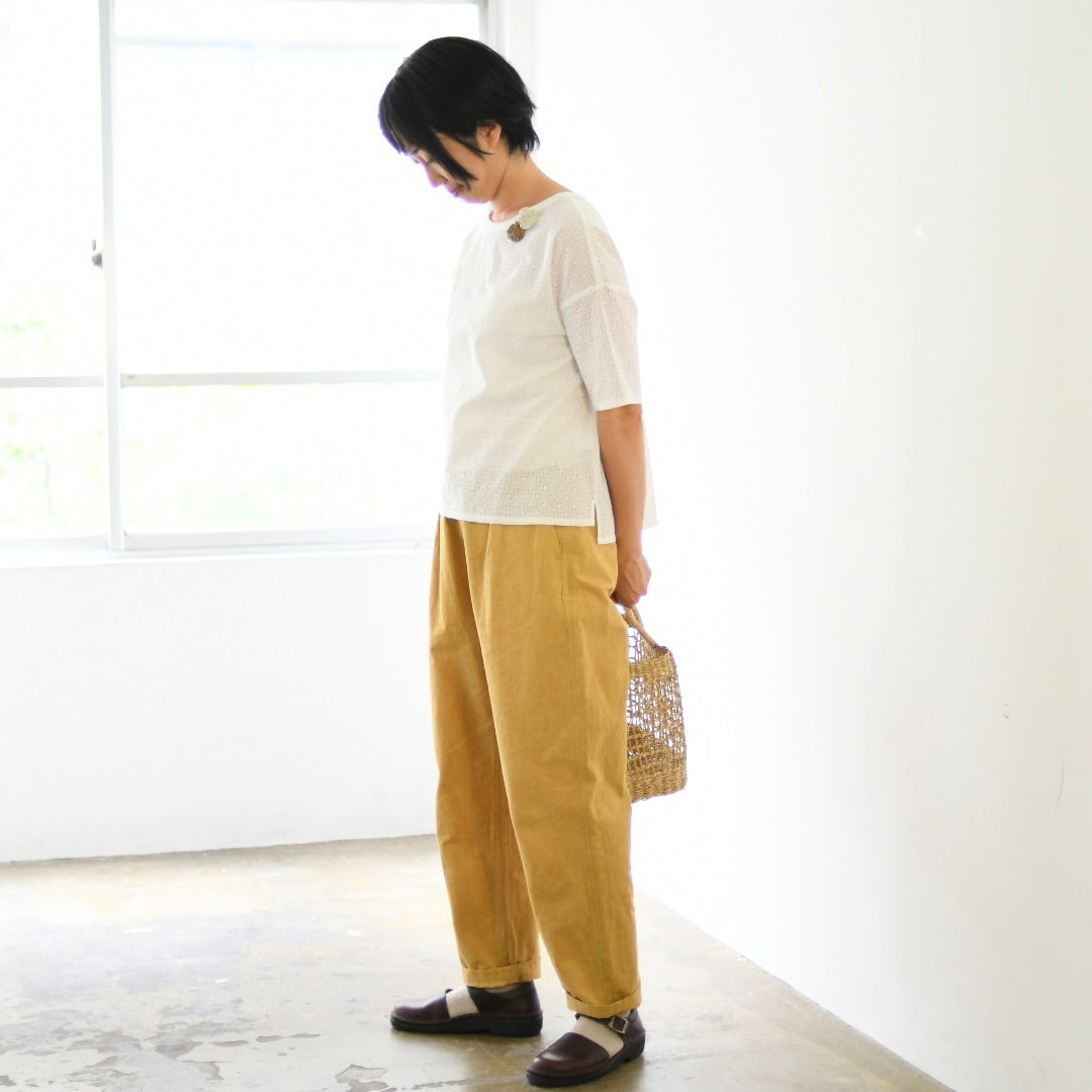 コットンリネン タックパンツ（マスタード） – cholon