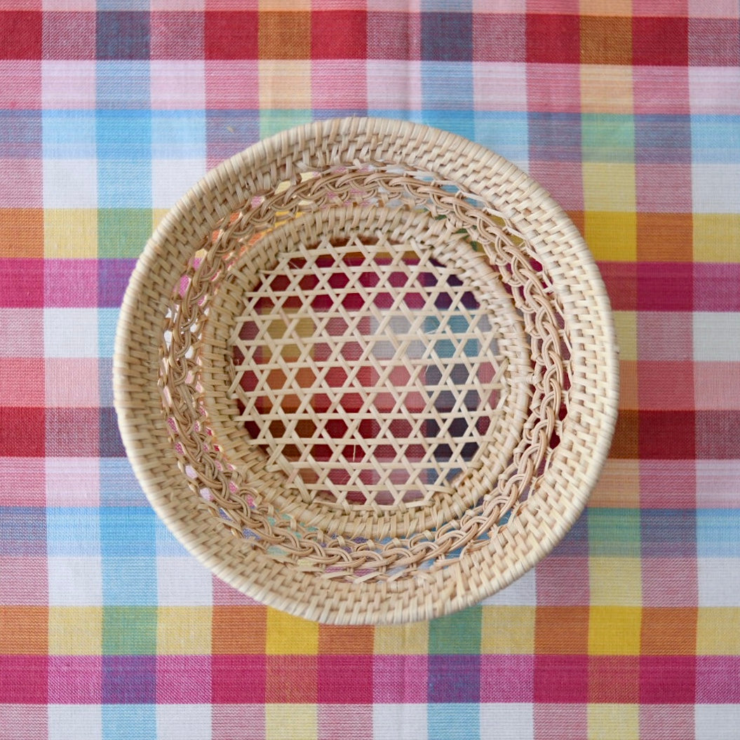タイ ラタン模様編み丸かご – cholon