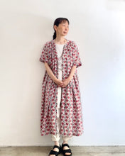 画像をギャラリービューアに読み込む, ブロックプリント 半袖ワンピース（f）