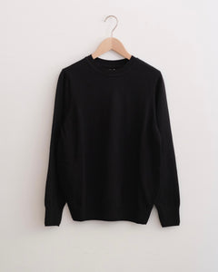 〔フェアトレード〕オーガニックコットン ラウンドネックプルオーバー（ブラック)