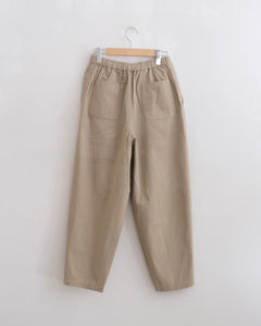 薄手コットン ワイドタックパンツ（ベージュ）
