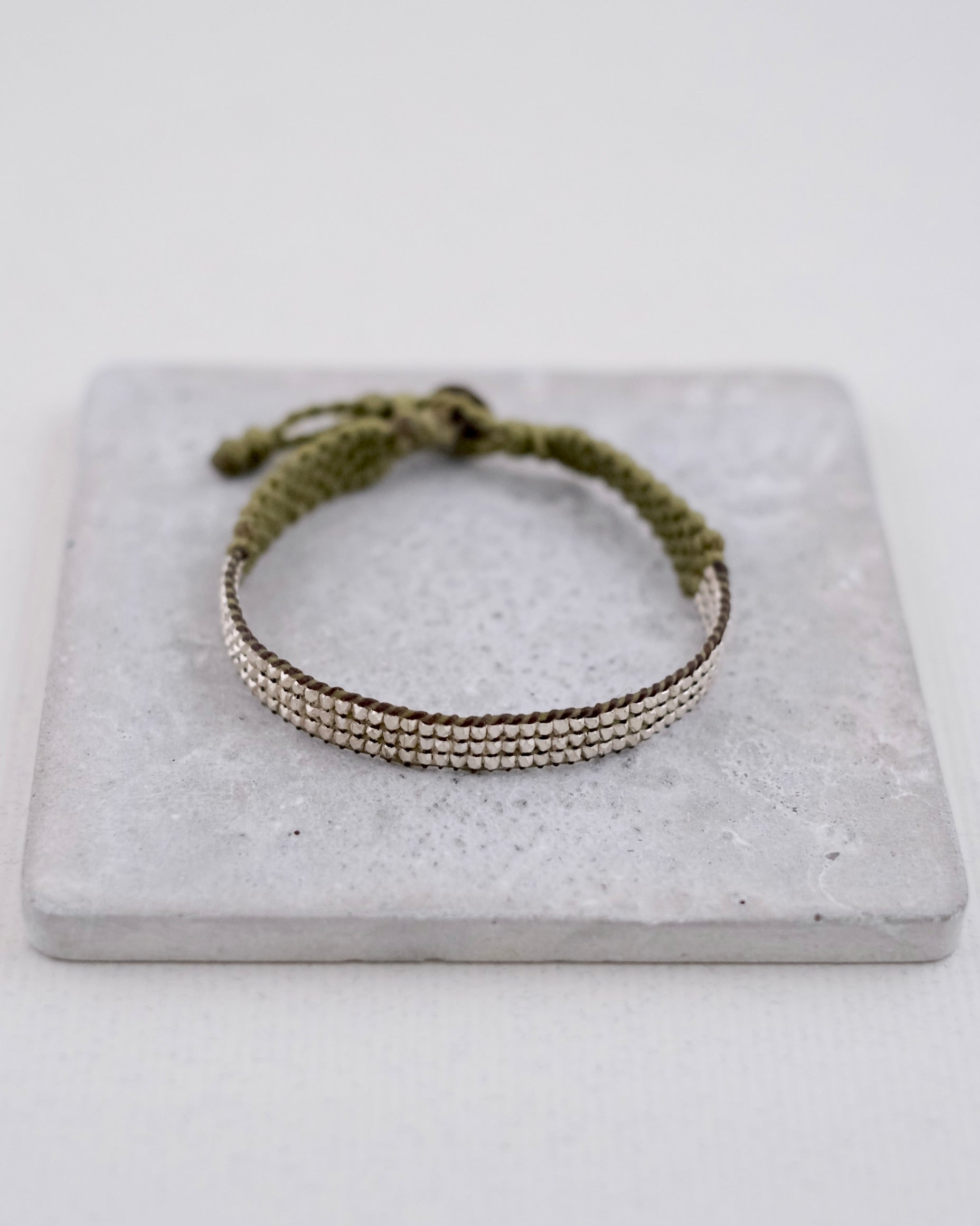 カレンシルバー×ワックスコード ブレスレット（幅8mm・ライト