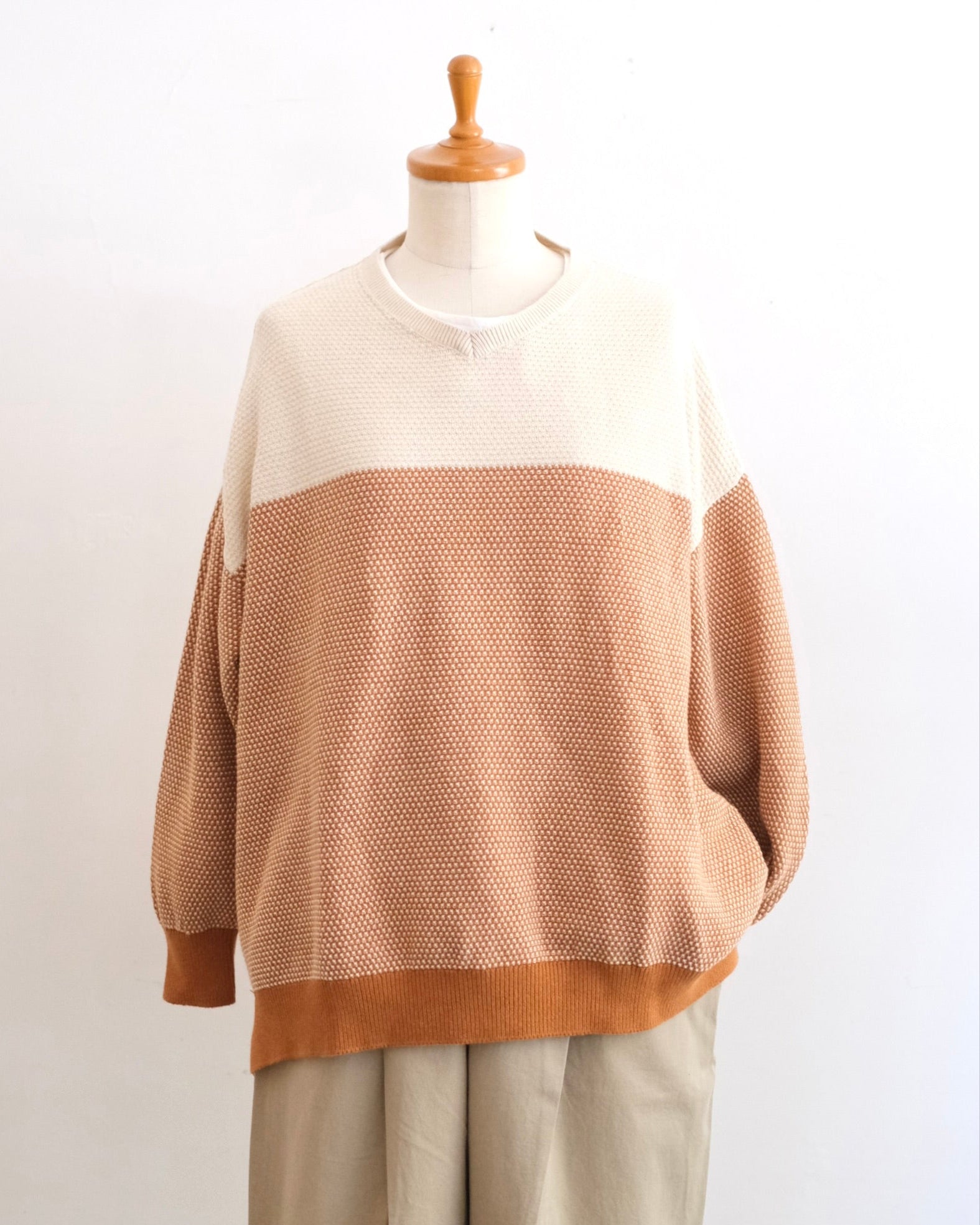 フェアトレード〕オーガニックコットン グラデーションニット（ダーク