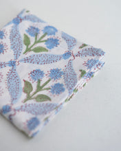 画像をギャラリービューアに読み込む, ブロックプリント ハンカチ（ライトブルー・ラティスフラワー）