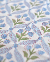 画像をギャラリービューアに読み込む, ブロックプリント ハンカチ（ライトブルー・ラティスフラワー）
