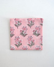 画像をギャラリービューアに読み込む, ブロックプリント ハンカチ（ピンク・フローラル）