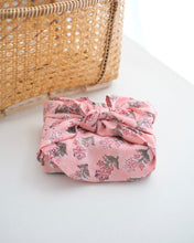 画像をギャラリービューアに読み込む, ブロックプリント ハンカチ（グレイッシュグリーン・ピンクフラワー）