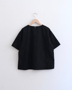 オーガニックコットン 半袖プルオーバー（ブラック）
