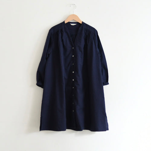 【40%OFF】シアサッカー Aラインチュニック（ネイビー）