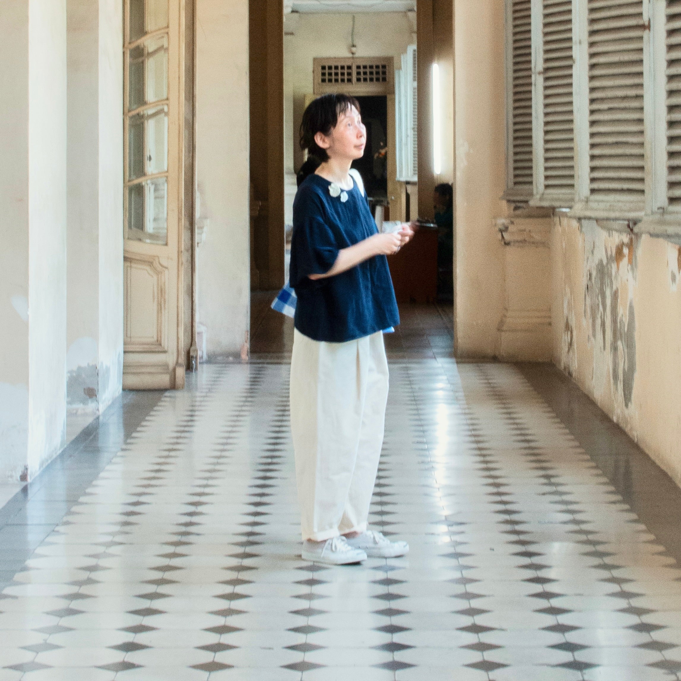 うさとの服　生成り　ワイドパンツ うさとの服 生成り ワイドパンツ